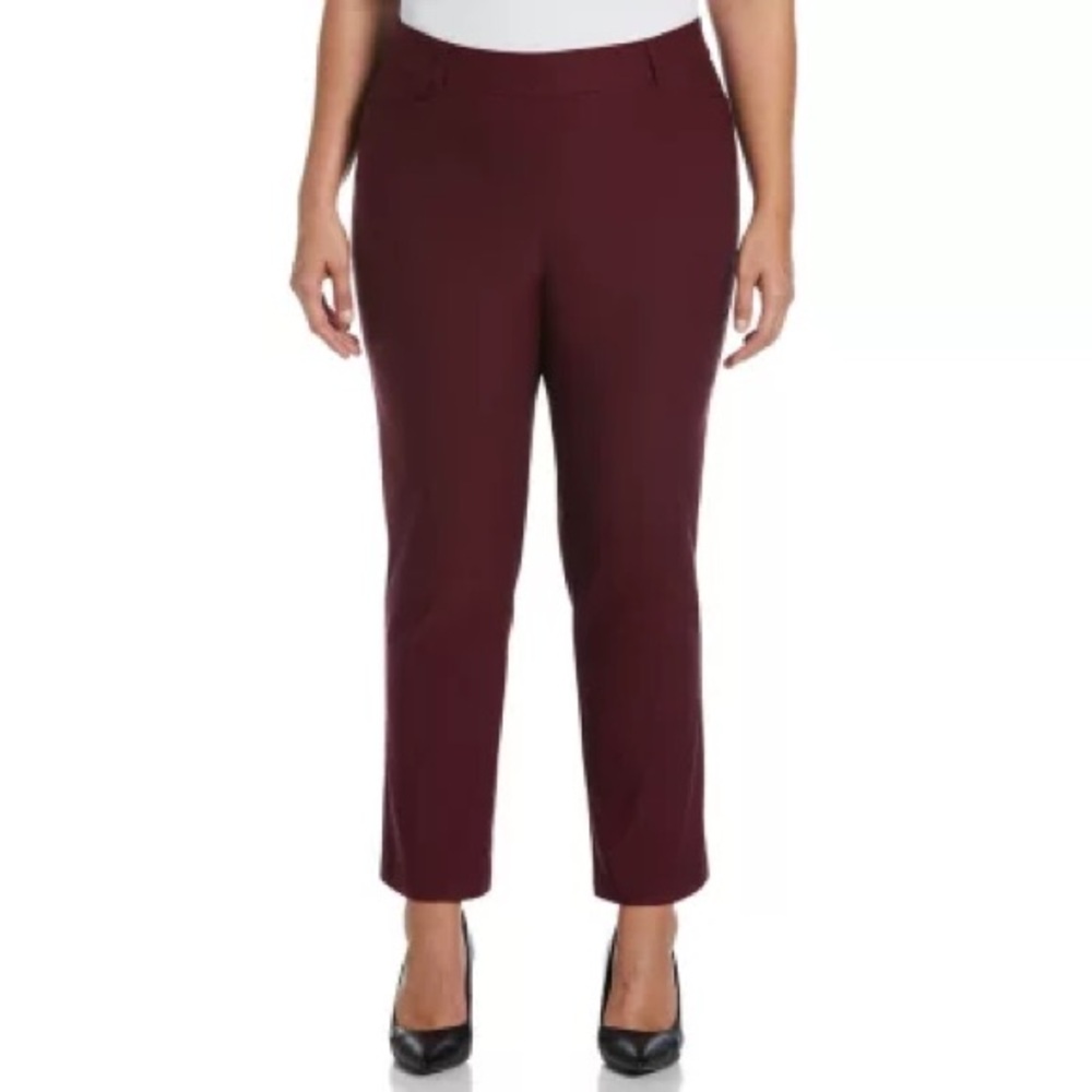 Rafaella Red Stretch Ankle Cropped Pants Professional Fit Size 8 New